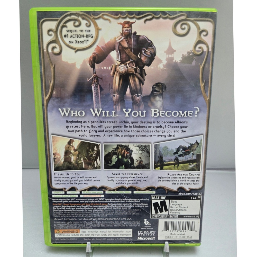 Fable II 2 - Microsoft Xbox 360 - Complete CIB W/ Manual Tested Working & Clean - Picture 7 of 8
